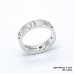 Кольцо Cartier Love белое классическое с камнями