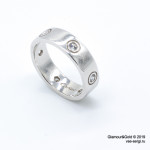 Кольцо Cartier Love белое классическое с камнями