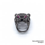 Кольцо Cartier Panthere чёрное крупное с камнями