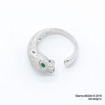 Кольцо Cartier Panthere белое крупное с камнями универсальный размер