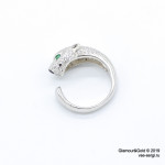 Кольцо Cartier Panthere белое крупное с камнями универсальный размер