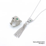 Кулон Cartier Panthere белый с камнями