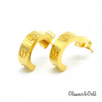 Серьги Cartier Love жёлтые классические с камнями