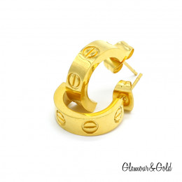 Серьги Cartier Love жёлтые классические с камнями