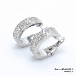 Серьги Cartier Love белые классические с камнями
