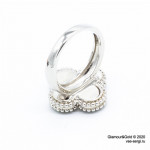 Кольцо Van Cleef 1 мотив зеленое в белом