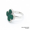 Кольцо Van Cleef 1 мотив зеленое в белом