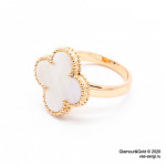 Кольцо Van Cleef 1 мотив перламутр в розовом