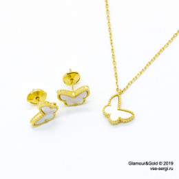 Комплект Van Cleef Sweet Alhambra Butterfly (серьги и подвеска)