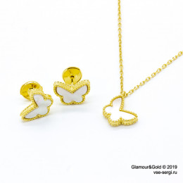 Комплект Van Cleef Sweet Alhambra Butterfly (серьги и подвеска)