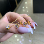 Комплект Cartier Люкс в серебре (серьги-гвоздики и подвеска)
