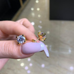 Комплект Cartier Люкс в серебре (серьги-гвоздики и подвеска)