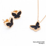 Комплект Sweet Alhambra Butterfly агат в розовом золоте