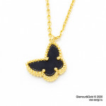 Кулон Alhambra Butterfly агат в желтом золоте