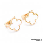 Серьги Van Cleef 1 мотив перламутр в розовом