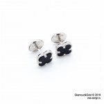 Серьги-гвоздики Van Cleef с агатом, 1 мотив, 1см