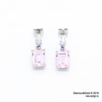 Серьги серебряные mini, гвоздики с цирконами