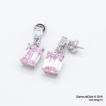 Серьги серебряные mini, гвоздики с цирконами