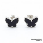 Серьги Sweet Alhambra Butterfly агат в белом золоте