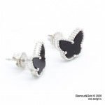 Серьги Sweet Alhambra Butterfly агат в белом золоте