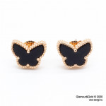 Серьги Alhambra Butterfly агат в розовом золоте