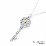 Ключик Tiffany Keys двухцветный с камнями
