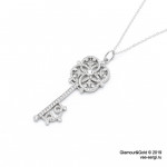 Ключик Tiffany Keys белый с камнями