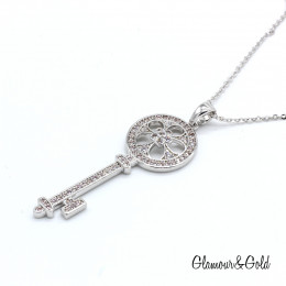 Кулон Tiffany Keys белый с камнями