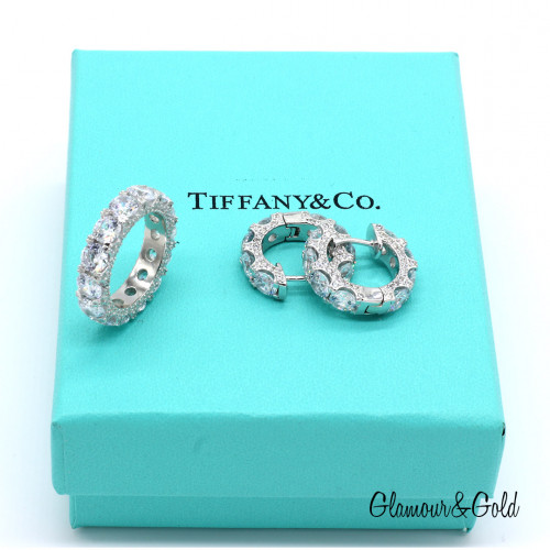 Кольцо Tiffany Embrace белое с камнями