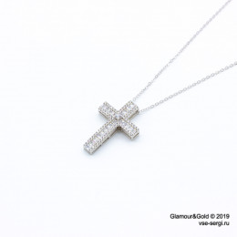Крестик Tiffany Designer Jewelry белый с камнями