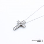 Крестик Tiffany Designer Jewelry белый с камнями