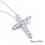 Крестик Tiffany Embrace белый с камнями