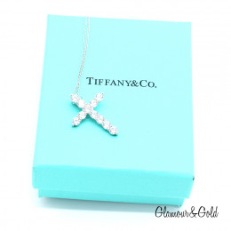 Крестик Tiffany Embrace белый с камнями
