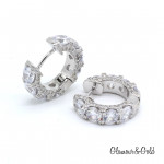 Серьги кольца Tiffany Embrace белые с камнями