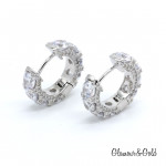 Серьги кольца Tiffany Embrace белые с камнями