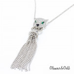Кулон Cartier Panthere белый с камнями