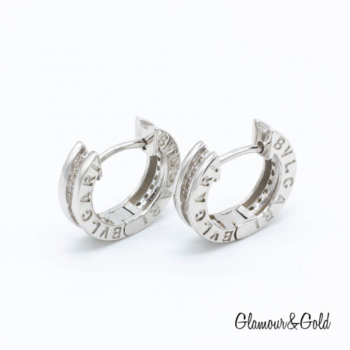 Серьги BVLGARI с дорожкой из фианитов