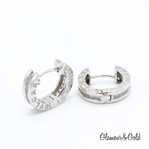 Серьги BVLGARI с дорожкой из фианитов