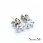 Серьги гвоздики Tiffany Embrace белые с камнями