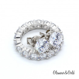 Серьги гвоздики Tiffany Embrace белые с камнями
