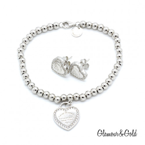 Браслет Return To Tiffany белый с камнями