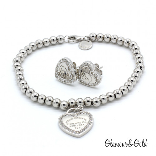 Серьги Return To Tiffany белые с камнями