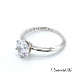 Кольцо Tiffany Setting белое с камнями