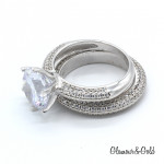 Кольцо Tiffany Setting белое крупное с камнями