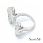 Кольцо Van Cleef 2 мотива перламутр в белом