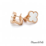 Серьги Van Cleef 1 мотив перламутр в розовом