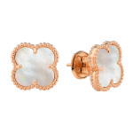 Серьги Van Cleef гвоздики перламутр в розовом